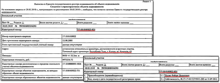 у владельца именно этой земельки не такое уж редкие имя-отчество: Роберт Дермеевич